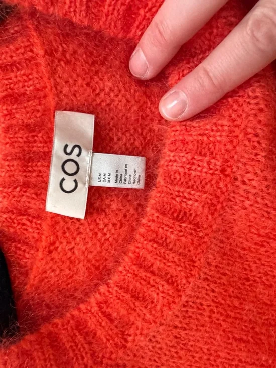 COS Bright Red Knit Crewneck Sweater Vest - Picture 2 of 4